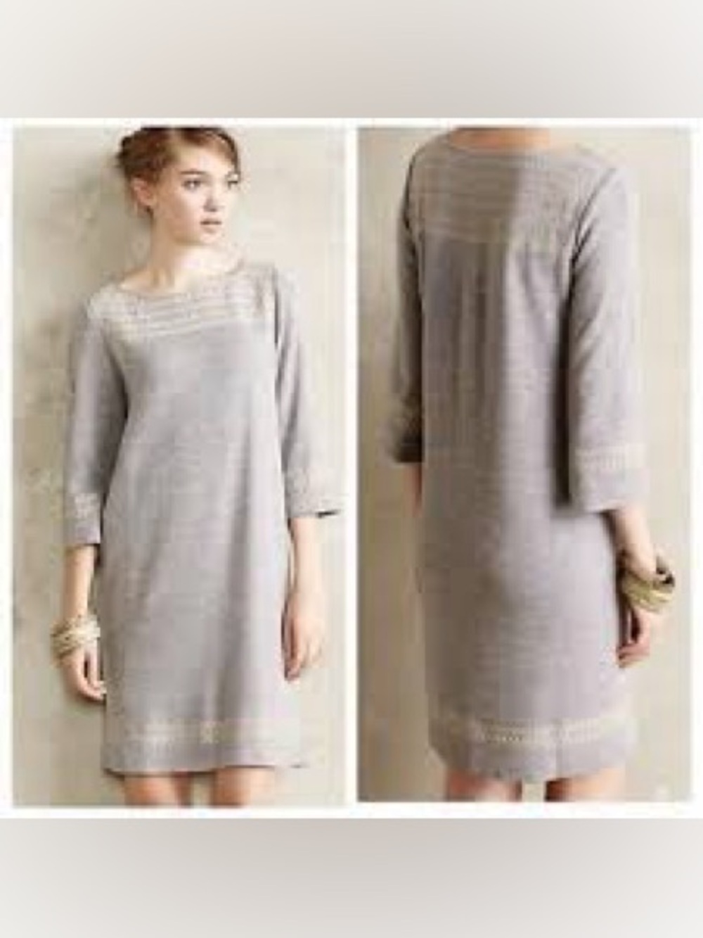Anthropologie Edme & Esyllte Antstice Embroidered Sweater Dress Size XS